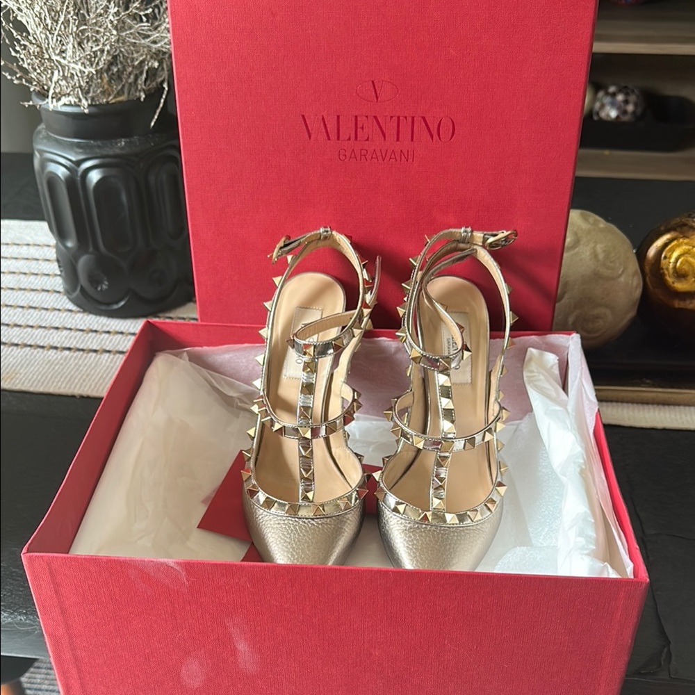 Valentino Garavani Gold Studded Women's Shoes